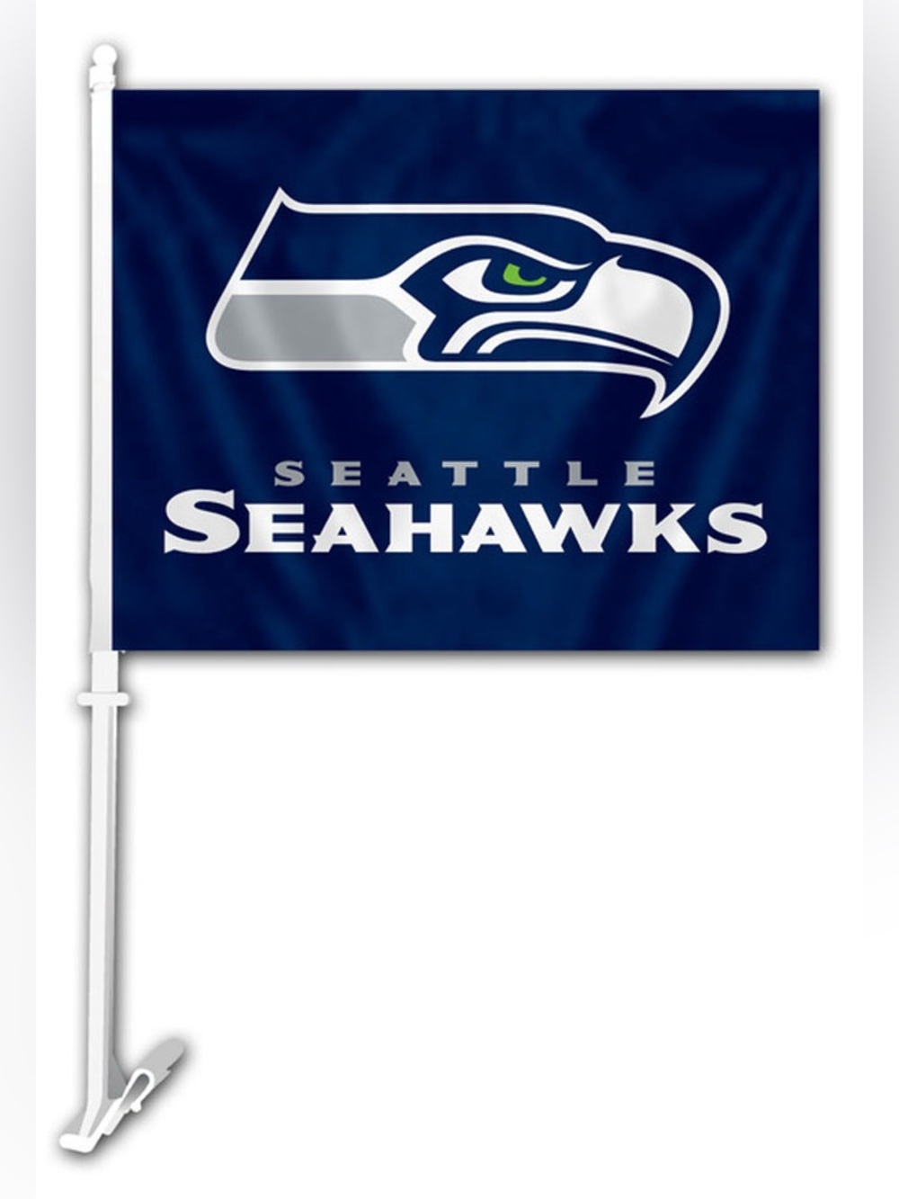 NFL SEATTLE SEAHAWKS Logo Car Flag • Fan Gear Football Memorabilia Decor Blue
